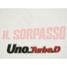 SCRITTA SIGLA PORTELLONE POSTERIORE FIAT UNO TURBO D DIESEL ORIGINALE