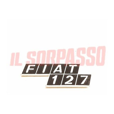 SCRITTA SIGLA COFANO POSTERIORE FIAT 127 IN ALLUMINIO ORIGINALE