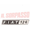 SCRITTA SIGLA COFANO POSTERIORE FIAT 126 ORIGINALE .