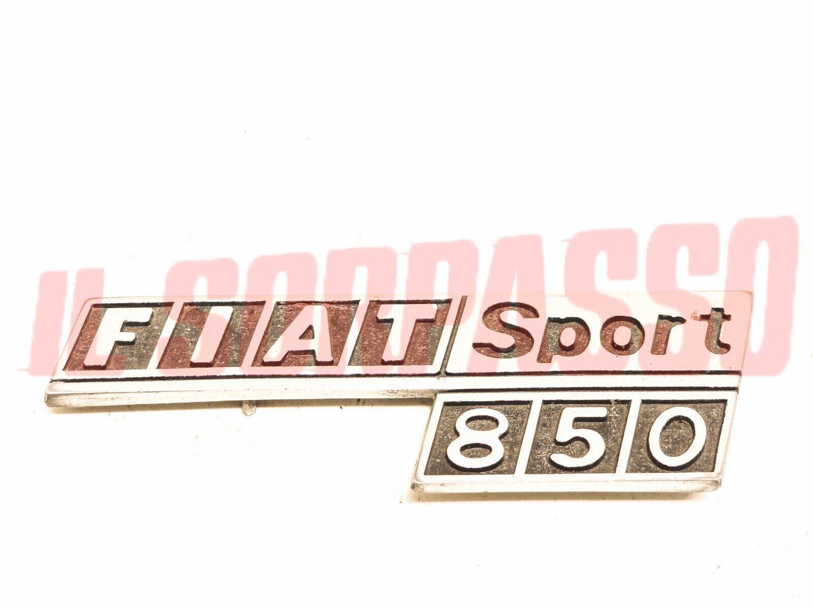 SCRITTA RIVESTIMENTO POSTERIORE FIAT 850 SPORT COUPE SPIDER CROMATA ORIGINALE