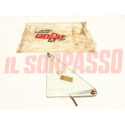 VETRO DEFLETTORE SINISTRO PORTA FIAT 128 BERLINA + RALLY VERDE ORIGINALE