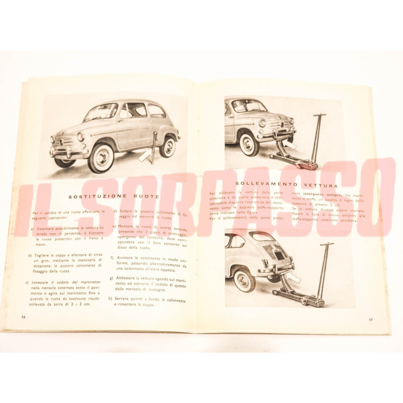 LIBRETTO USO E MANUTENZIONE FIAT 600 D ORIGINALE 23 EDIZIONE