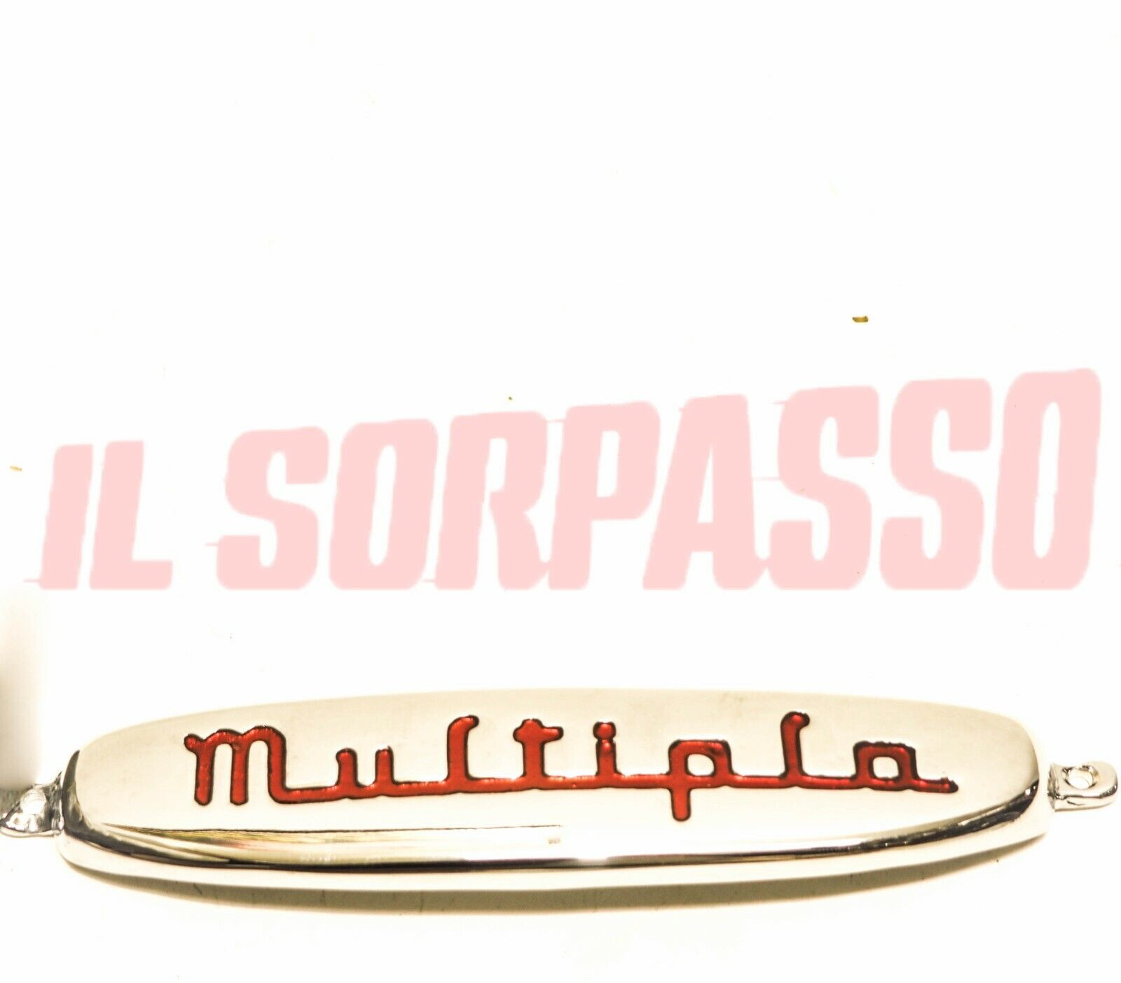 SCRITTA FREGIO EMBLEMA ANTERIORE  FIAT 600 MULTIPLA IN METALLO