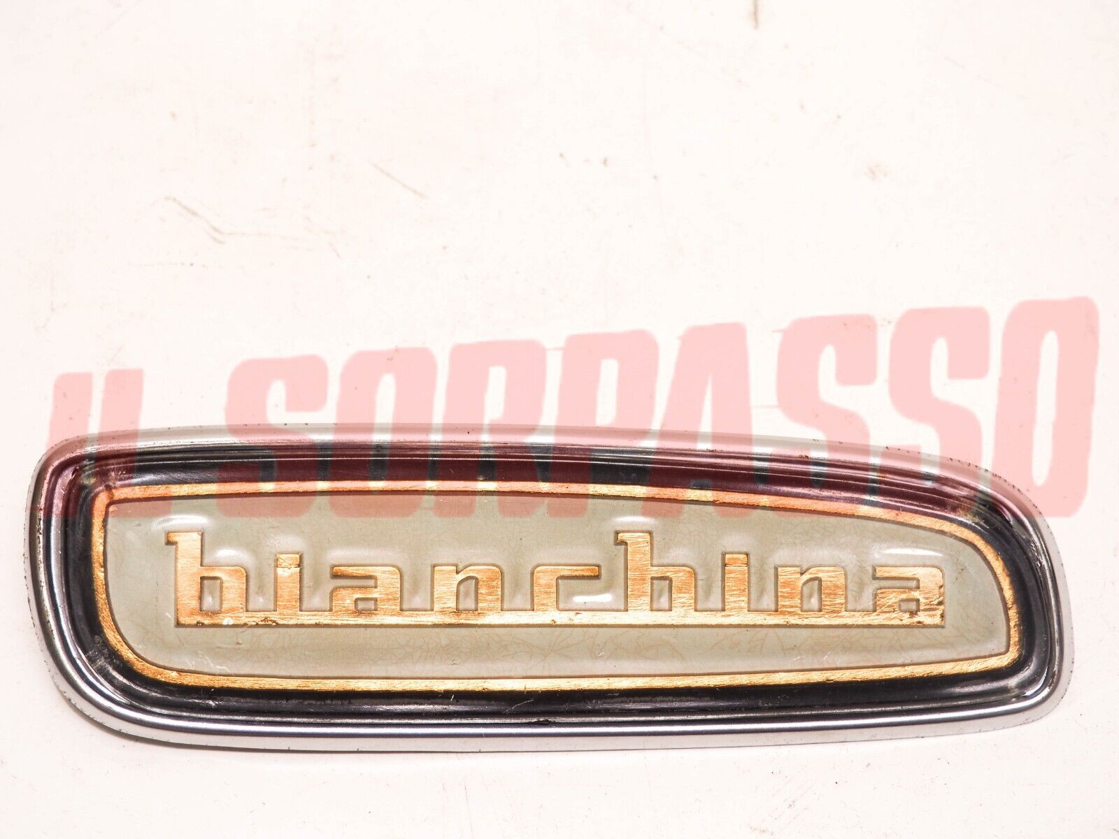 FREGIO CRUSCOTTO SCRITTA MOSTRINA COPRI RADIO AUTOBIANCHI BIANCHINA ORIGINALE