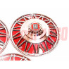 3 COPPE RUOTA BORCHIE CERCHI FUORISERIE ROSSE FIAT 500 600 1100 103 TV ORIGINALI