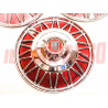 3 COPPE RUOTA BORCHIE CERCHI FUORISERIE ROSSE FIAT 500 600 1100 103 TV ORIGINALI