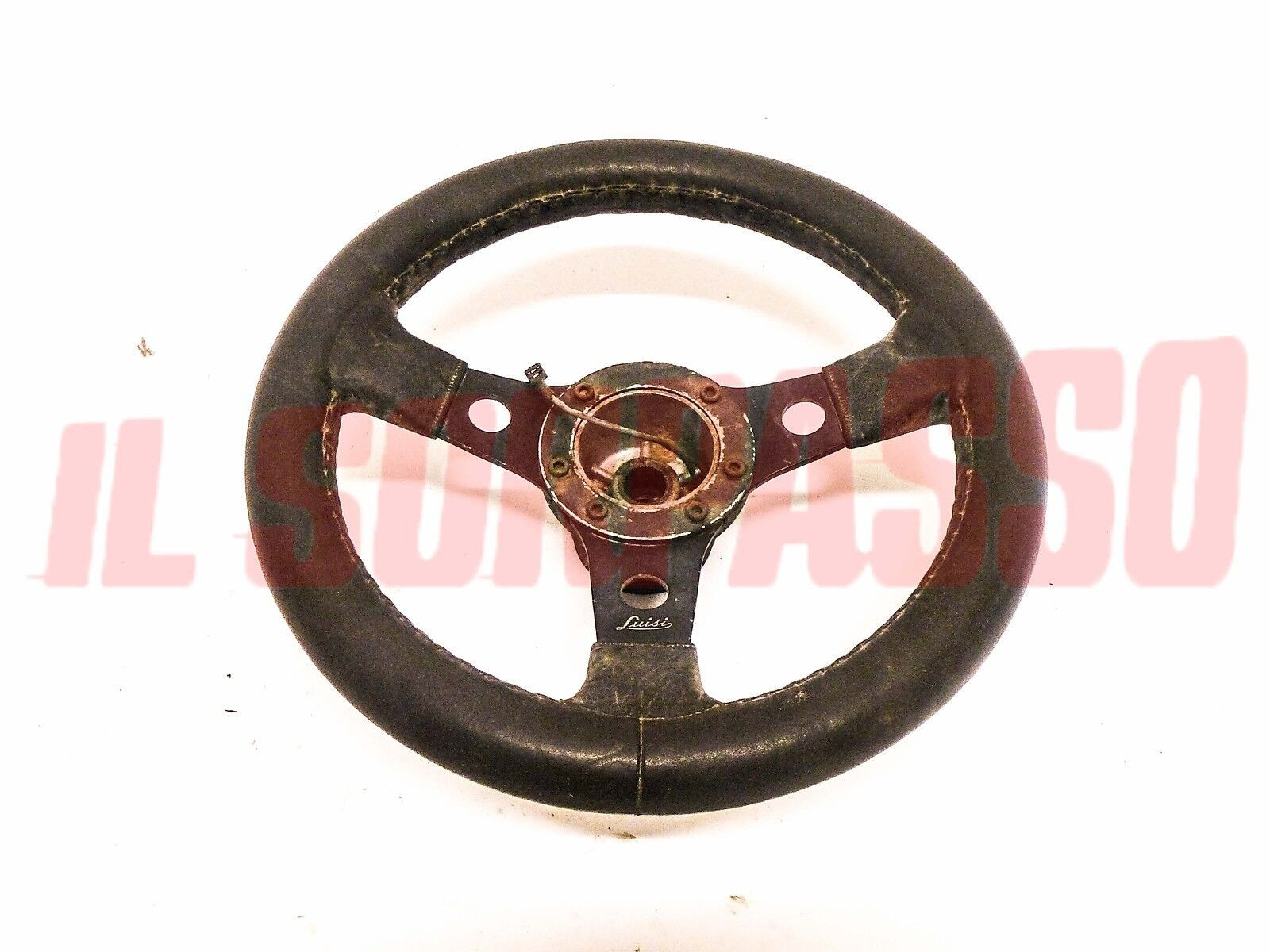 VOLANTE LUISI 3 RAZZE 1 FORO + MOZZO FIAT 126  500 600 850 ABARTH DIAMETRO 31 CM