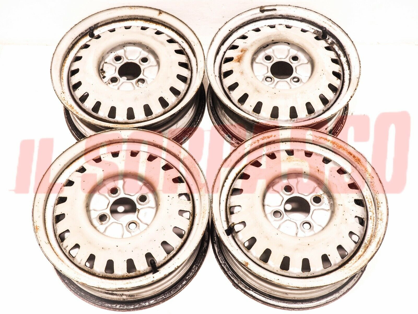 4 CERCHI RUOTA ALFA ROMEO ALFETTA + GIULIETTA ORIGINALI 5,5x14