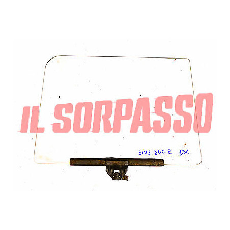 VETRO SCENDENTE DESTRO PORTA + ASTA BASE FIAT 850 900 T FAMILIARE - PULMINO