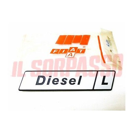 SCRITTA SIGLA POSTERIORE FIAT 131 DIESEL IN ALLUMINIO ORIGINALE