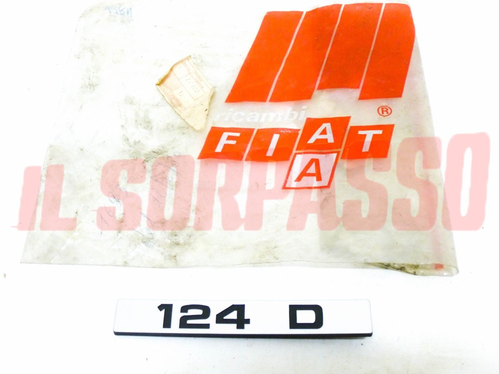 SCRITTA FREGIO POSTERIORE FIAT 124 BERLINA DIESEL ORIGINALE