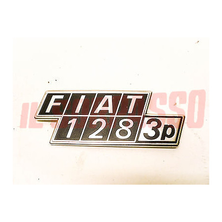 SCRITTA SIGLA COFANO POSTERIORE FIAT 128 3P IN ALLUMINIO ORIGINALE