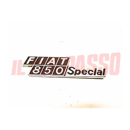 SCRITTA RIVESTIMENTO POSTERIORE FIAT 850 SPECIAL CROMATA ORIGINALE