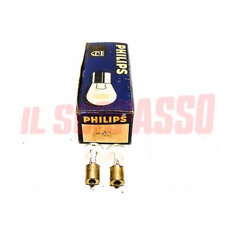 COPPIA LAMPADINE ORIGINALI PHILIPS AUTO CAMION TRATTORE 6 VOLT 21 WATT