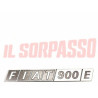 SCRITTA SIGLA PORTELLONE POSTERIORE FIAT 900 E PANORAMA + FURGONE ORIGINALE